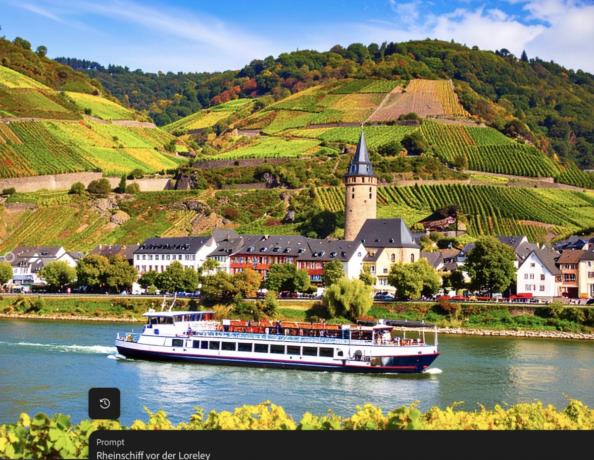 Rheinschiff vor der Loreley 
