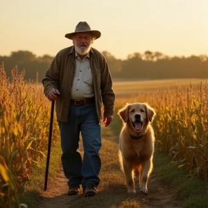 Alter Mann mit Hund