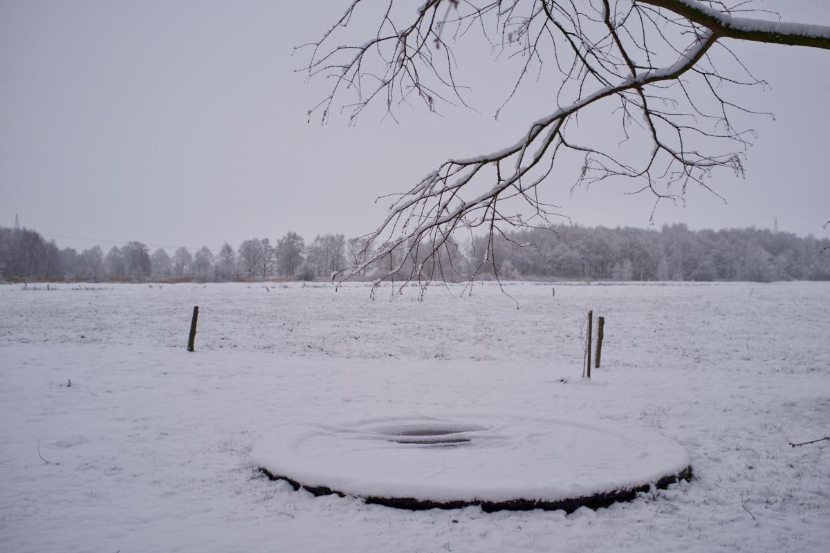 Trampolin im Winterschlaf